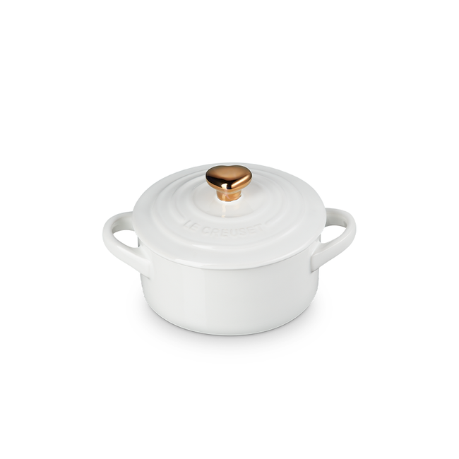 Mini Round Cocotte with Heart Knob, view 1